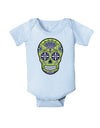 Version 7 Poison Day of the Dead Calavera Baby Romper Bodysuit-Baby Romper-TooLoud-Light-Blue-06-Months-Davson Sales