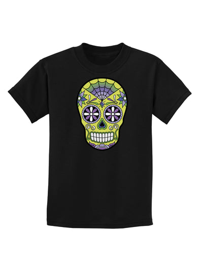 Version 7 Poison Day of the Dead Calavera Childrens Dark T-Shirt-Childrens T-Shirt-TooLoud-Black-X-Small-Davson Sales