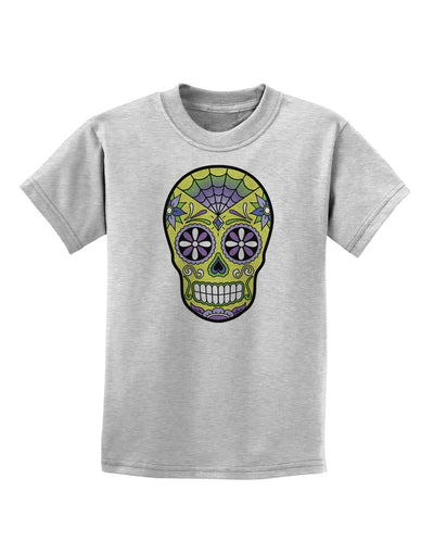 Version 7 Poison Day of the Dead Calavera Childrens T-Shirt-Childrens T-Shirt-TooLoud-AshGray-X-Small-Davson Sales