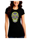 Version 7 Poison Day of the Dead Calavera Juniors Crew Dark T-Shirt-T-Shirts Juniors Tops-TooLoud-Black-Juniors Fitted Small-Davson Sales