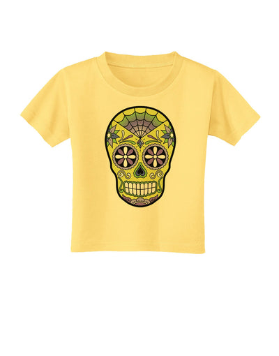 Version 7 Poison Day of the Dead Calavera Toddler T-Shirt-Toddler T-Shirt-TooLoud-Daffodil-Yellow-2T-Davson Sales
