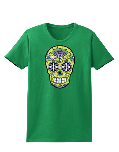 Version 7 Poison Day of the Dead Calavera Womens Dark T-Shirt-TooLoud-Kelly-Green-X-Small-Davson Sales