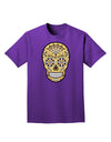 Version 8 Gold Day of the Dead Calavera Adult Dark T-Shirt-Mens T-Shirt-TooLoud-Purple-Small-Davson Sales