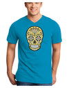 Version 8 Gold Day of the Dead Calavera Adult Dark V-Neck T-Shirt-TooLoud-Turquoise-Small-Davson Sales
