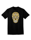 Version 8 Gold Day of the Dead Calavera Adult Dark V-Neck T-Shirt-TooLoud-Black-Small-Davson Sales