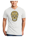 Version 8 Gold Day of the Dead Calavera Adult V-Neck T-shirt-Mens V-Neck T-Shirt-TooLoud-White-Small-Davson Sales