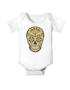 Version 8 Gold Day of the Dead Calavera Baby Romper Bodysuit-Baby Romper-TooLoud-White-06-Months-Davson Sales