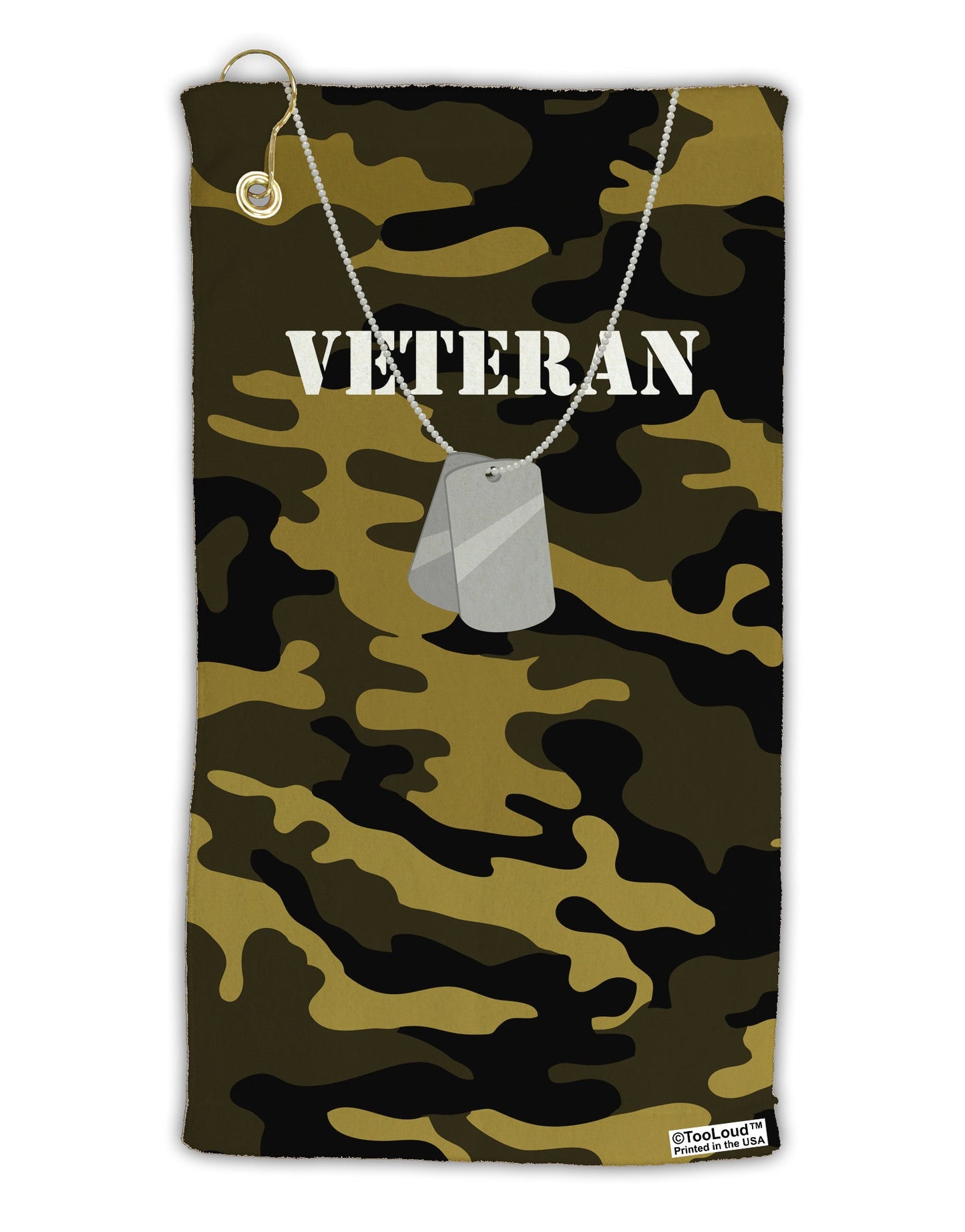 Veteran Dog Tags Micro Terry Gromet Golf Towel 15 x 22 Inch All Over Print-Golf Towel-TooLoud-White-Davson Sales