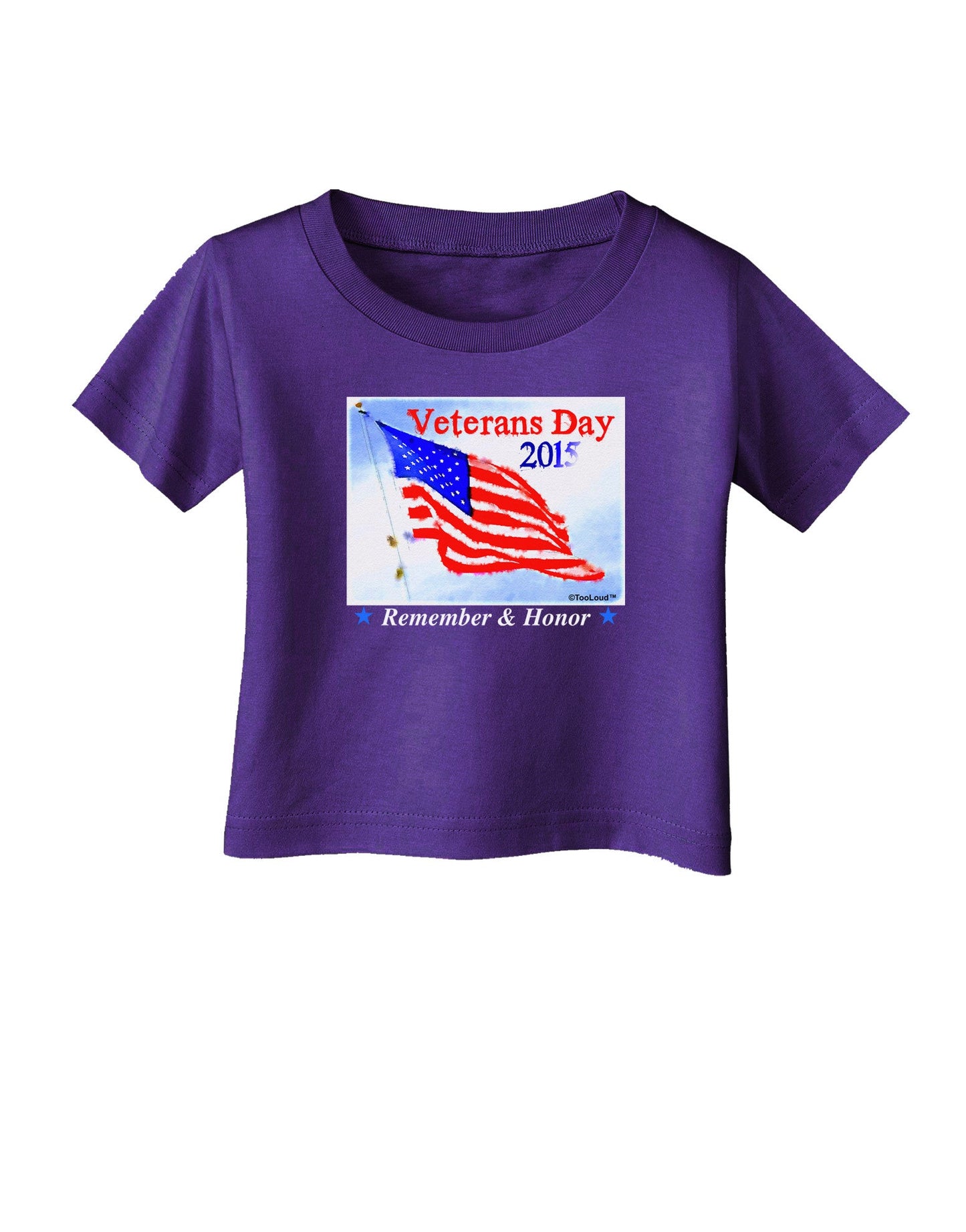 Veterans Day 2015 WaterColor Infant T-Shirt Dark-Infant T-Shirt-TooLoud-Purple-06-Months-Davson Sales