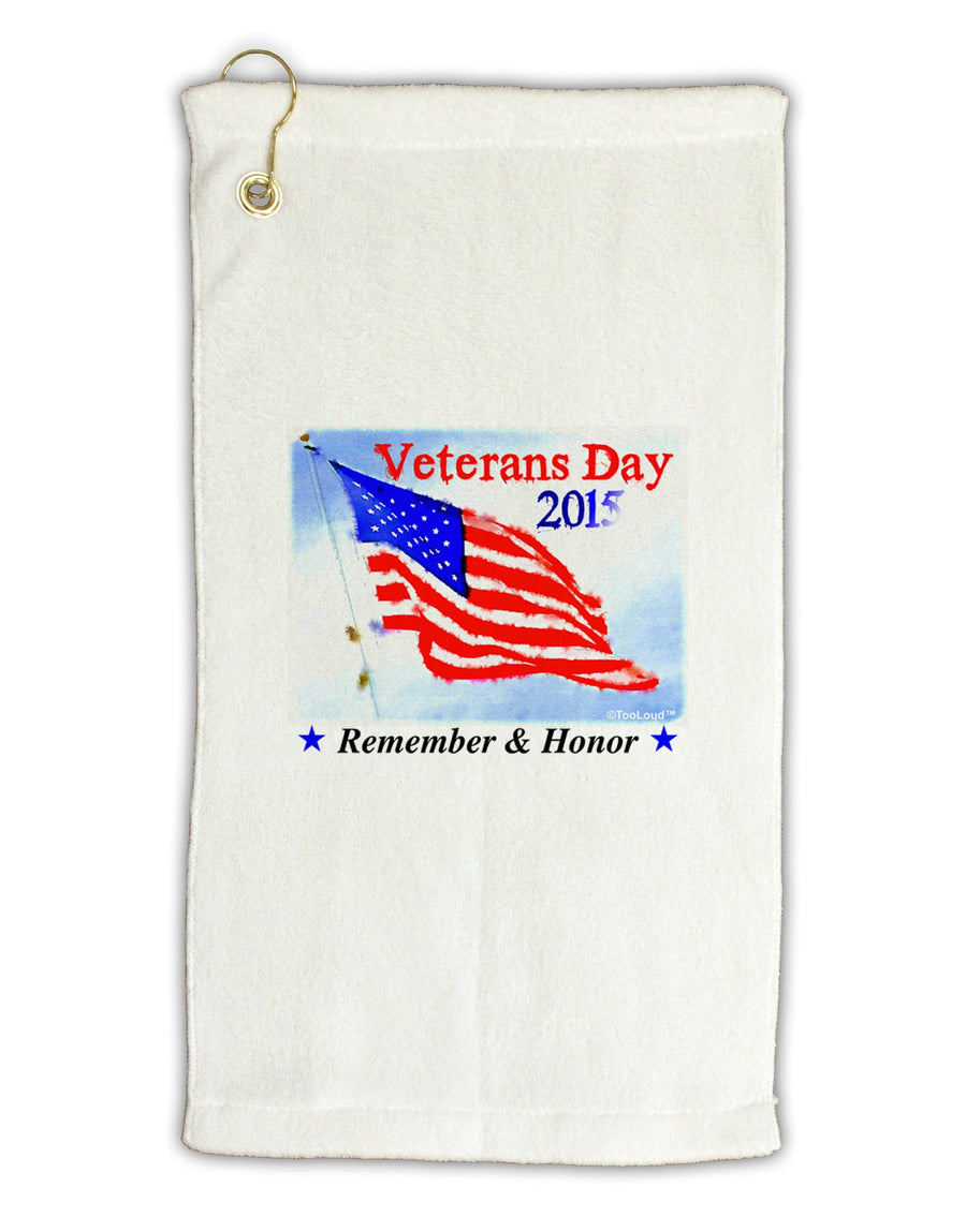 Veterans Day 2015 WaterColor Micro Terry Gromet Golf Towel 16 x 25 inch-Golf Towel-TooLoud-White-Davson Sales