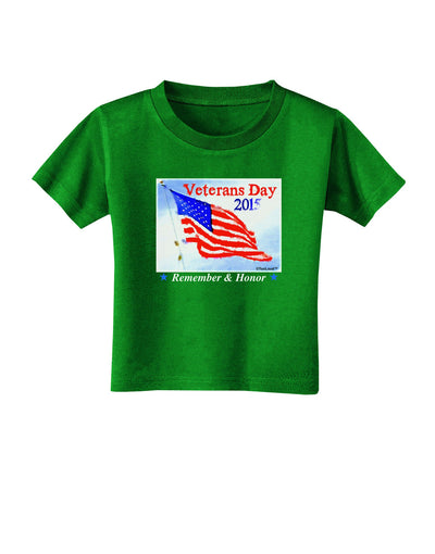 Veterans Day 2015 WaterColor Toddler T-Shirt Dark-Toddler T-Shirt-TooLoud-Clover-Green-2T-Davson Sales