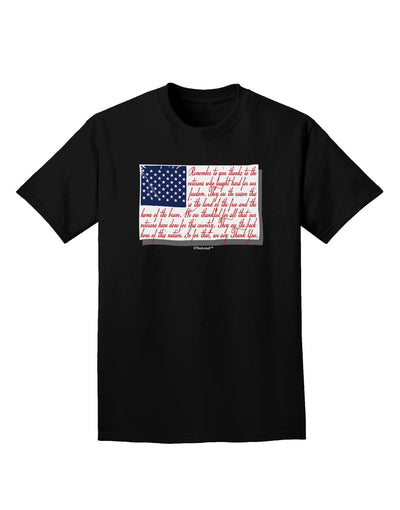 Veterans Scripted Flag Adult Dark T-Shirt-Mens T-Shirt-TooLoud-Black-Small-Davson Sales