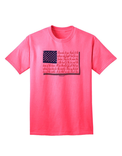 Veterans Scripted Flag Adult T-Shirt-Mens T-Shirt-TooLoud-Neon-Pink-Small-Davson Sales