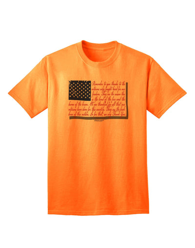 Veterans Scripted Flag Adult T-Shirt-Mens T-Shirt-TooLoud-Neon-Orange-Small-Davson Sales