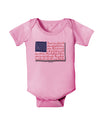 Veterans Scripted Flag Baby Romper Bodysuit-Baby Romper-TooLoud-Pink-06-Months-Davson Sales