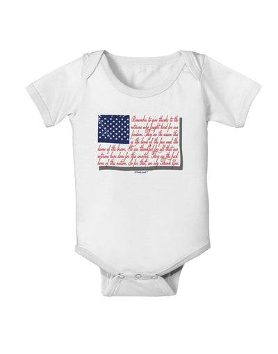 Veterans Scripted Flag Baby Romper Bodysuit-Baby Romper-TooLoud-White-06-Months-Davson Sales