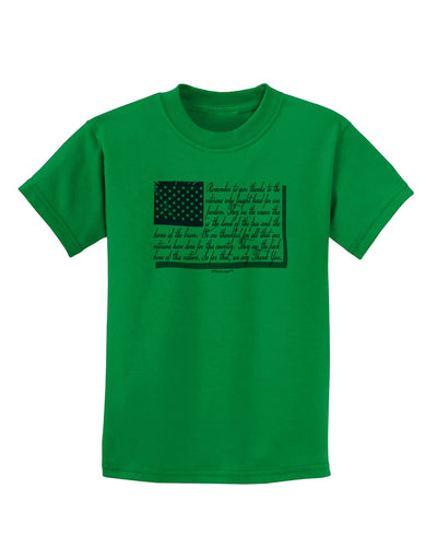 Veterans Scripted Flag Childrens T-Shirt-Childrens T-Shirt-TooLoud-Kelly-Green-X-Small-Davson Sales