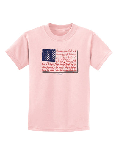 Veterans Scripted Flag Childrens T-Shirt-Childrens T-Shirt-TooLoud-PalePink-X-Small-Davson Sales