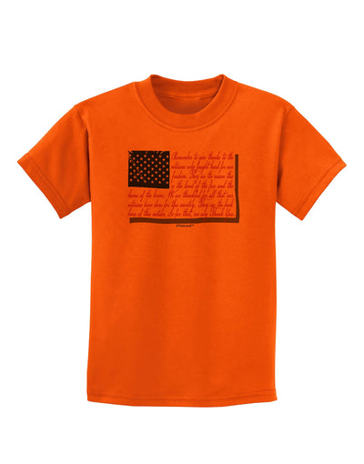 Veterans Scripted Flag Childrens T-Shirt-Childrens T-Shirt-TooLoud-Orange-X-Small-Davson Sales