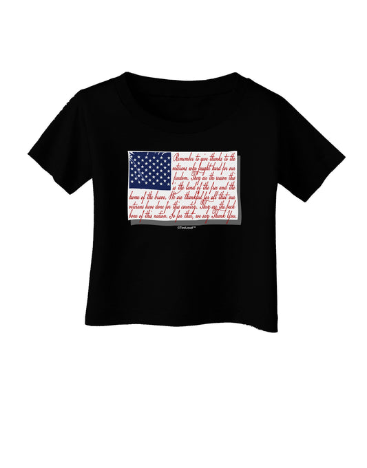 Veterans Scripted Flag Infant T-Shirt Dark-Infant T-Shirt-TooLoud-Black-06-Months-Davson Sales