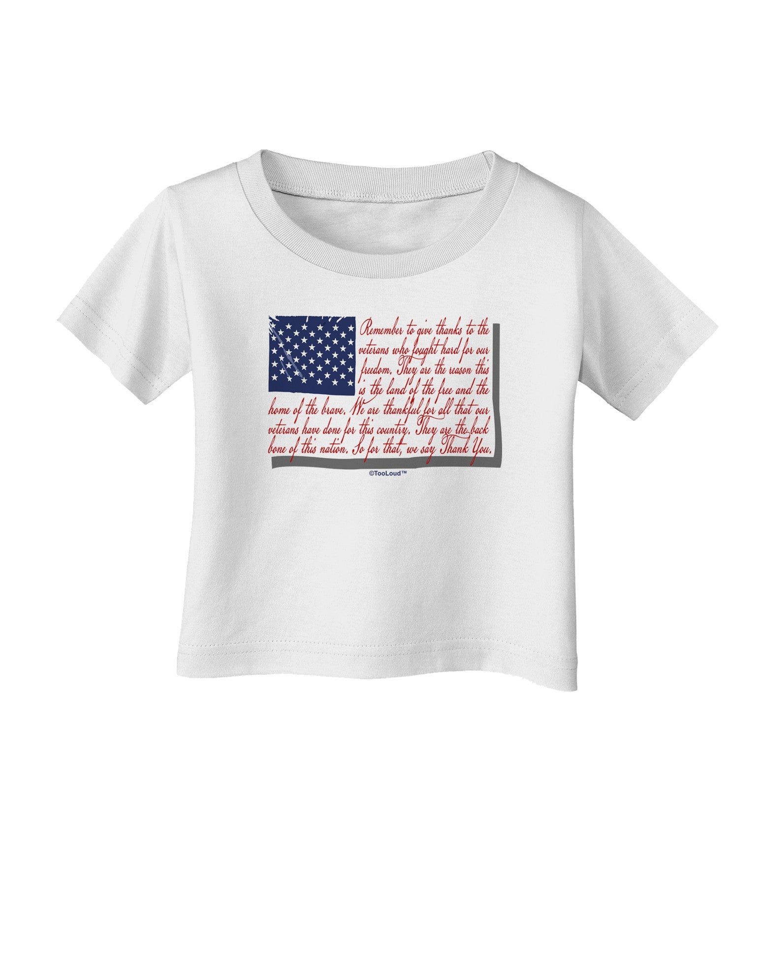 Veterans Scripted Flag Infant T-Shirt-Infant T-Shirt-TooLoud-White-06-Months-Davson Sales
