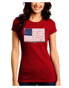 Veterans Scripted Flag Juniors Crew Dark T-Shirt-T-Shirts Juniors Tops-TooLoud-Red-Juniors Fitted Small-Davson Sales