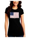 Veterans Scripted Flag Juniors Crew Dark T-Shirt-T-Shirts Juniors Tops-TooLoud-Black-Juniors Fitted Small-Davson Sales