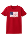 Veterans Scripted Flag Womens Dark T-Shirt-TooLoud-Red-X-Small-Davson Sales