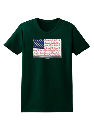 Veterans Scripted Flag Womens Dark T-Shirt-TooLoud-Forest-Green-Small-Davson Sales