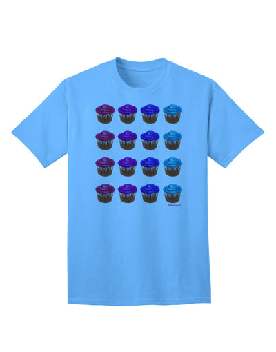 Vibrant Cupcake Patterned Adult T-Shirt Offered by TooLoud-Mens T-shirts-TooLoud-Aquatic-Blue-Small-Davson Sales