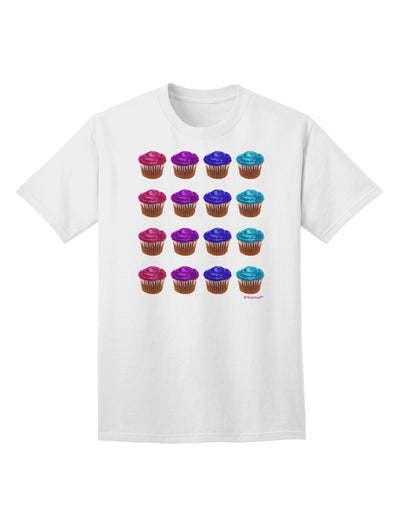 Vibrant Cupcake Patterned Adult T-Shirt Offered by TooLoud-Mens T-shirts-TooLoud-White-Small-Davson Sales