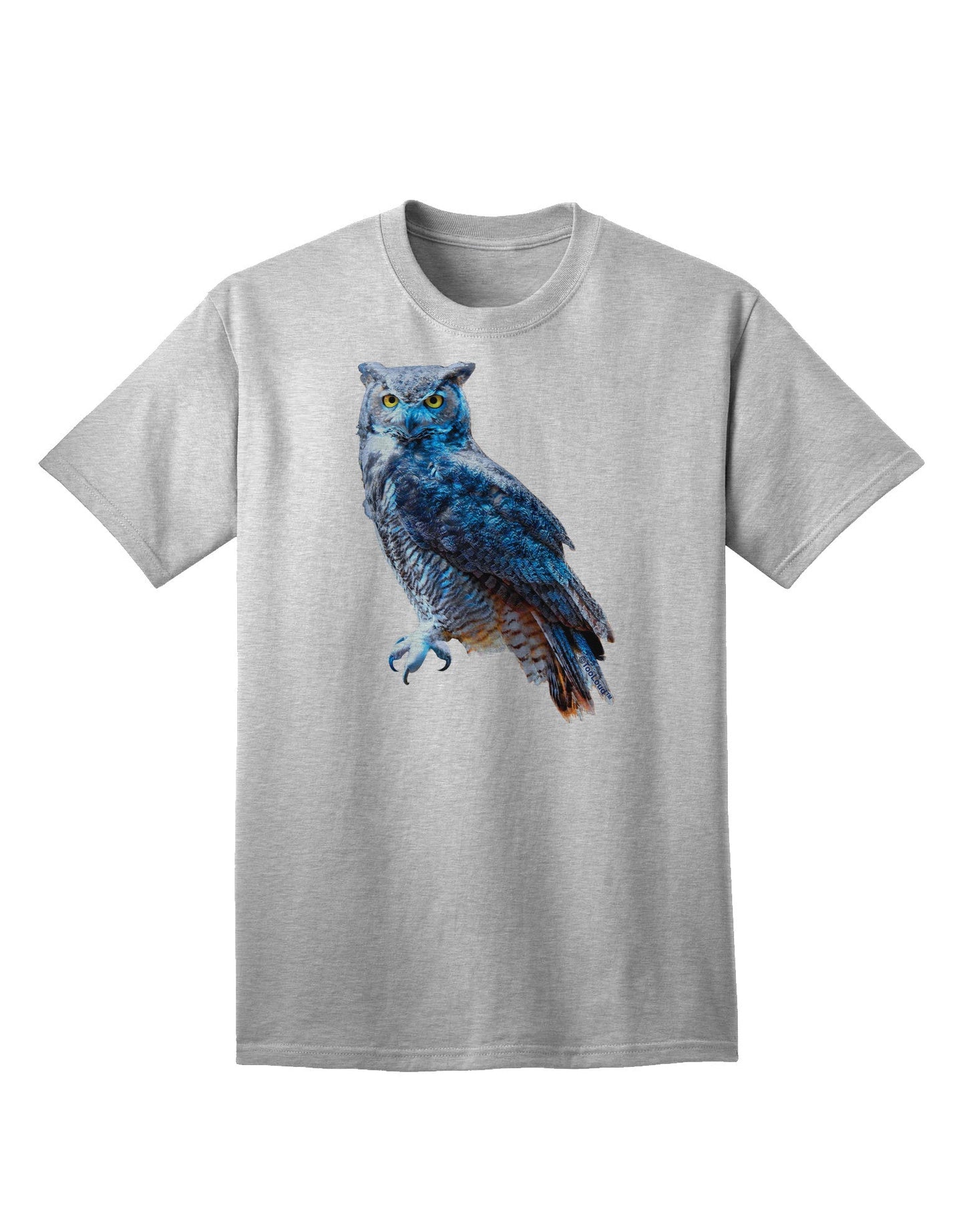 Vibrant Great Horned Owl Graphic Adult T-Shirt - A Fashion Statement for the Bold-Mens T-shirts-TooLoud-AshGray-Small-Davson Sales