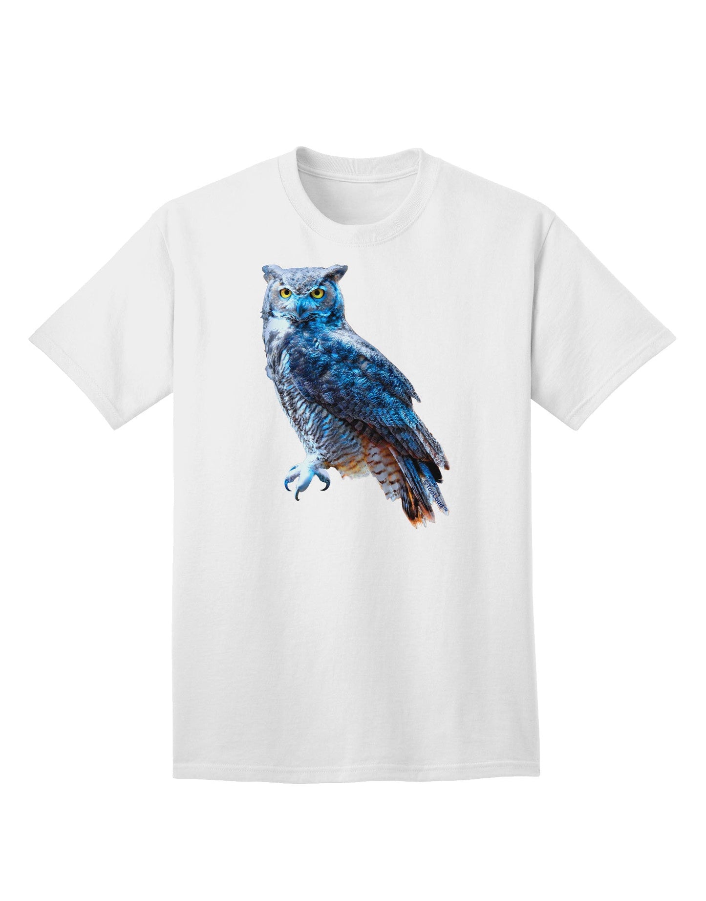 Vibrant Great Horned Owl Graphic Adult T-Shirt - A Fashion Statement for the Bold-Mens T-shirts-TooLoud-White-Small-Davson Sales