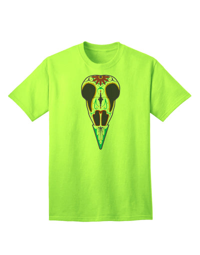 Vibrant Mystic Bird Skull Calavera: Day of the Dead Adult T-Shirt Collection-Mens T-shirts-TooLoud-Neon-Green-Small-Davson Sales