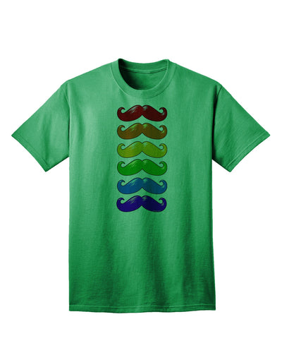 Vibrant Spectrum: Adult T-Shirt Featuring Colorful Rainbow Mustaches-Mens T-shirts-TooLoud-Kelly-Green-Small-Davson Sales