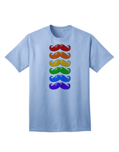 Vibrant Spectrum: Adult T-Shirt Featuring Colorful Rainbow Mustaches-Mens T-shirts-TooLoud-Light-Blue-Small-Davson Sales