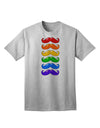 Vibrant Spectrum: Adult T-Shirt Featuring Colorful Rainbow Mustaches-Mens T-shirts-TooLoud-AshGray-Small-Davson Sales