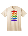 Vibrant Spectrum: Adult T-Shirt Featuring Colorful Rainbow Mustaches-Mens T-shirts-TooLoud-Natural-Small-Davson Sales