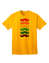 Vibrant Spectrum: Adult T-Shirt Featuring Colorful Rainbow Mustaches-Mens T-shirts-TooLoud-Gold-Small-Davson Sales