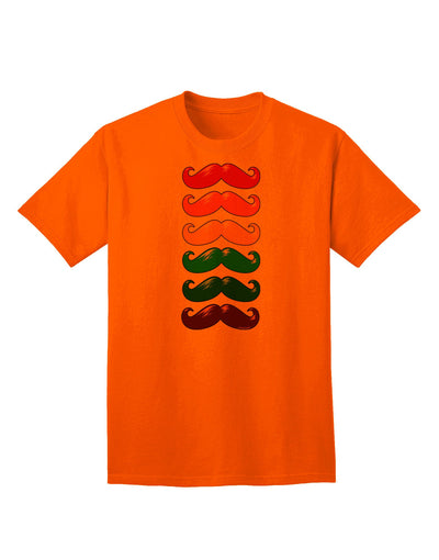 Vibrant Spectrum: Adult T-Shirt Featuring Colorful Rainbow Mustaches-Mens T-shirts-TooLoud-Orange-Small-Davson Sales