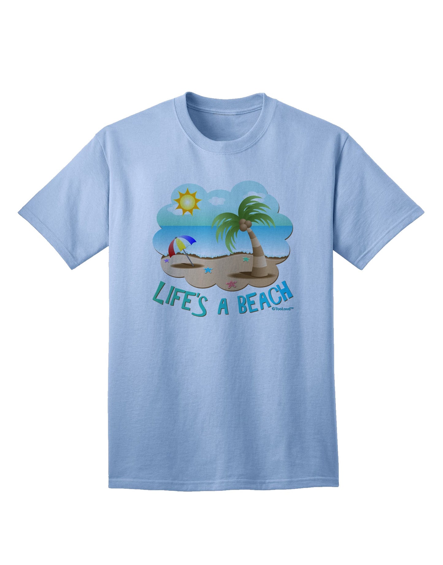 Vibrant Summer Beachscape - Life's a Beach Adult T-Shirt by TooLoud-Mens T-shirts-TooLoud-Light-Blue-Small-Davson Sales