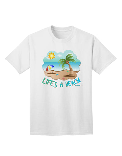 Vibrant Summer Beachscape - Life's a Beach Adult T-Shirt by TooLoud-Mens T-shirts-TooLoud-White-Small-Davson Sales