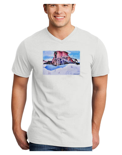 Victor Mines Colorado Watercolor Adult V-Neck T-shirt-Mens V-Neck T-Shirt-TooLoud-White-Small-Davson Sales