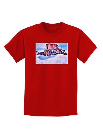 Victor Mines Colorado Watercolor Childrens Dark T-Shirt-Childrens T-Shirt-TooLoud-Red-X-Small-Davson Sales