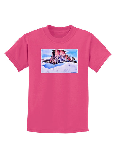 Victor Mines Colorado Watercolor Childrens Dark T-Shirt-Childrens T-Shirt-TooLoud-Sangria-X-Small-Davson Sales