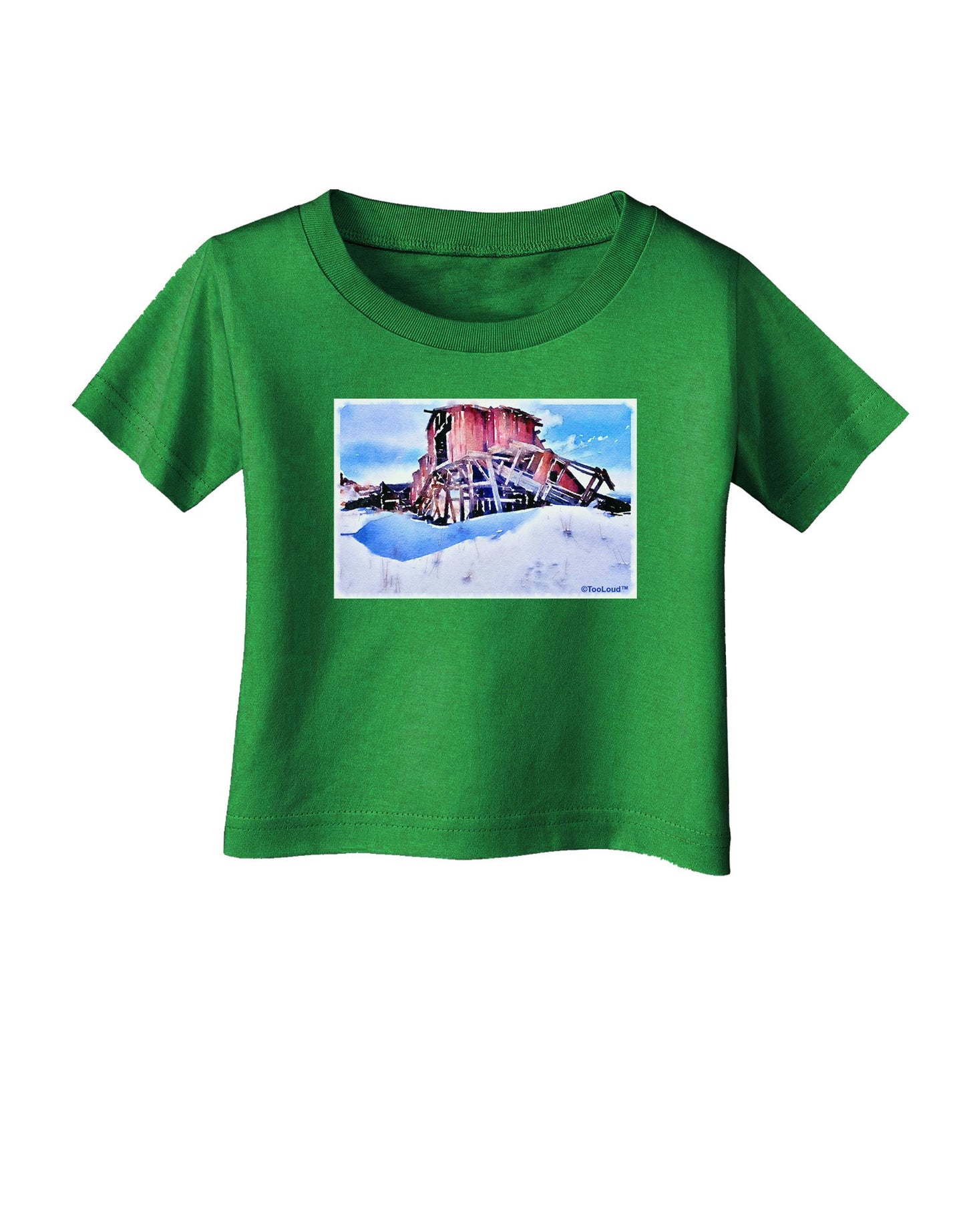 Victor Mines Colorado Watercolor Infant T-Shirt Dark-Infant T-Shirt-TooLoud-Clover-Green-06-Months-Davson Sales