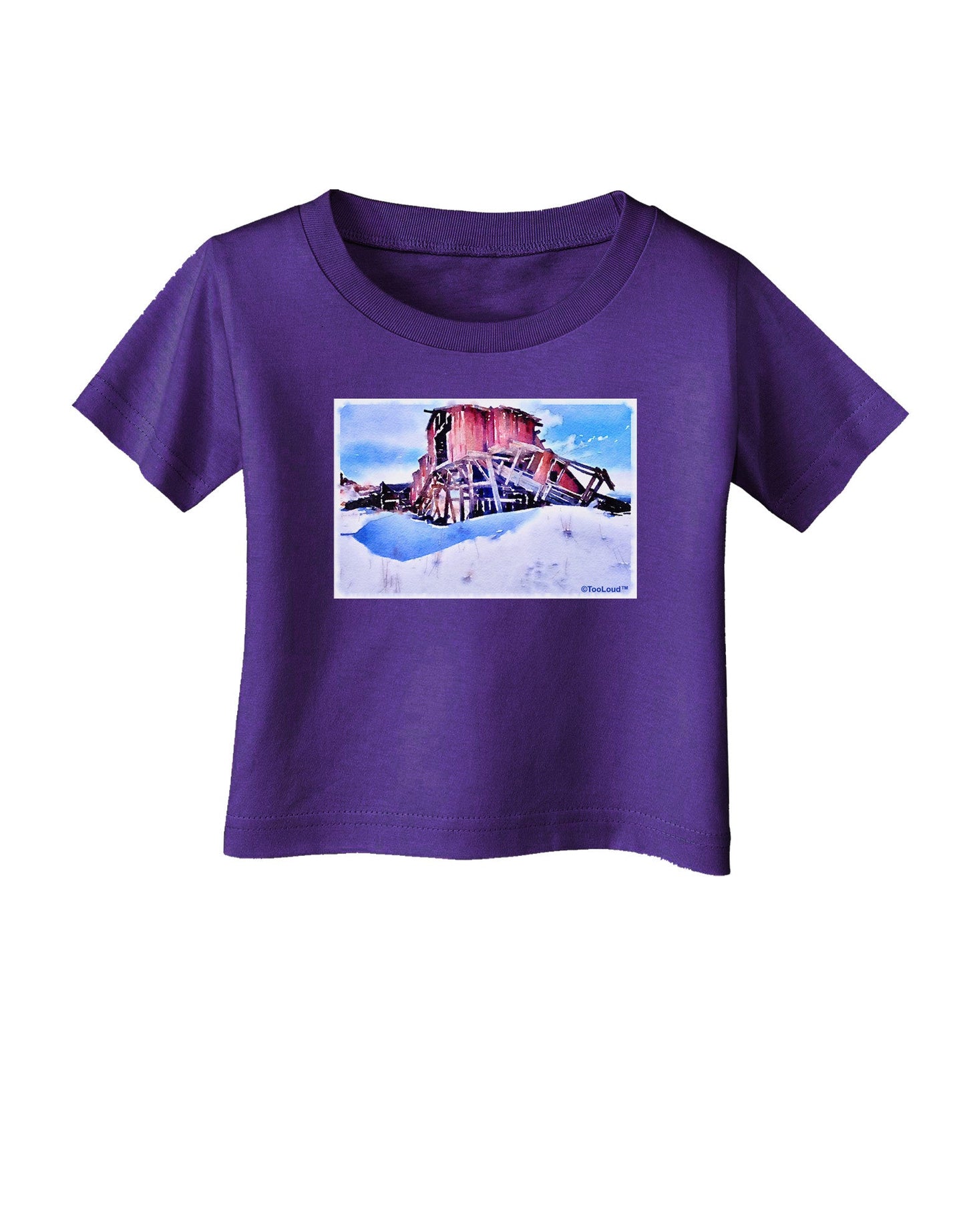 Victor Mines Colorado Watercolor Infant T-Shirt Dark-Infant T-Shirt-TooLoud-Purple-06-Months-Davson Sales