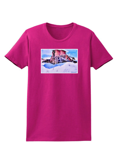 Victor Mines Colorado Watercolor Womens Dark T-Shirt-TooLoud-Hot-Pink-Small-Davson Sales