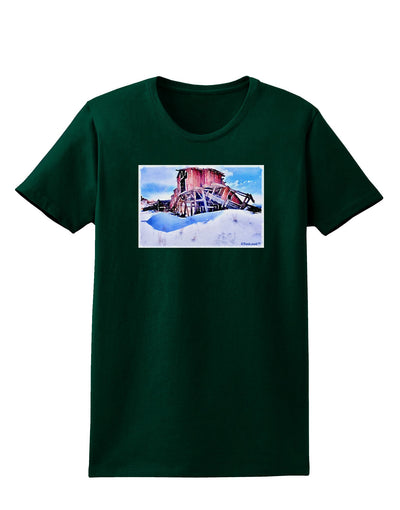 Victor Mines Colorado Watercolor Womens Dark T-Shirt-TooLoud-Forest-Green-Small-Davson Sales