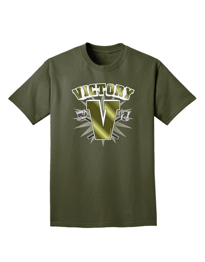 Victory V Adult Dark T-Shirt-Mens T-Shirt-TooLoud-Military-Green-Small-Davson Sales